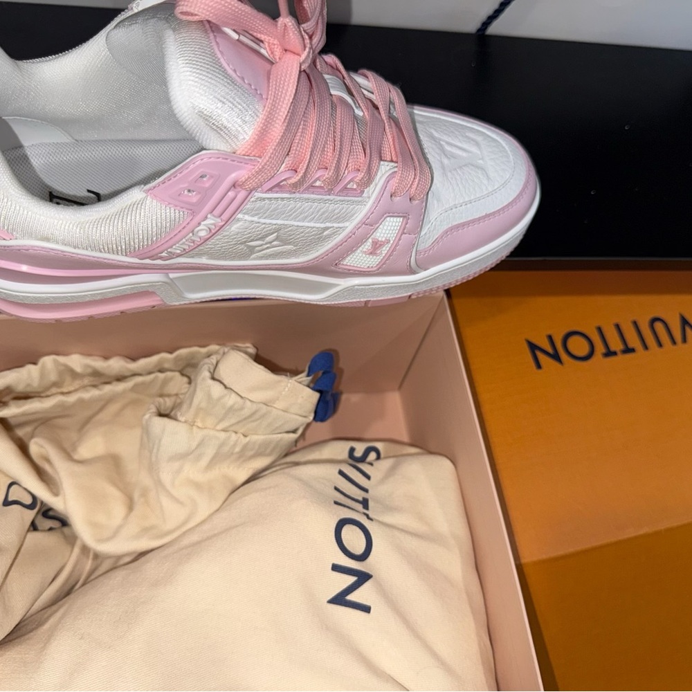 Louis Vuitton White and Pink Athletic Shoes - Picture 6 of 7
